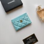 CC CARD HOLDER 11.2 SKY CALFSKIN GOLD ICON - Image 2