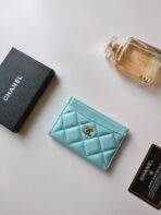 CC CARD HOLDER 11.2 SKY CALFSKIN GOLD ICON - Image 3