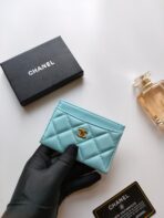 CC CARD HOLDER 11.2 SKY CALFSKIN GOLD ICON - Image 4