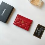 CC CARD HOLDER 11.2 RED GRAINED CALFSKIN GOLD ICON - Image 2