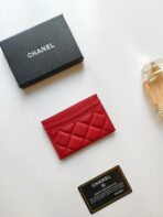 CC CARD HOLDER 11.2 RED GRAINED CALFSKIN GOLD ICON - Image 6