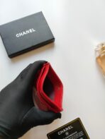 CC CARD HOLDER 11.2 RED GRAINED CALFSKIN GOLD ICON - Image 5