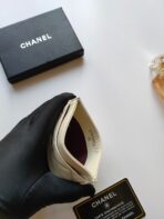 CC CARD HOLDER 11.2 CREAM GRAINED CALFSKIN GOLD ICON - Image 5