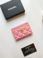 CC CARD HOLDER 11.2 PINK GRAINED CALFSKIN GOLD ICON - Image 3