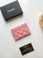 CC CARD HOLDER 11.2 PINK GRAINED CALFSKIN GOLD ICON - Image 6