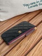 CC CLASSIC SMALL 15 ZIPPED POUCH IN BLACK CALFSKIN - Image 5