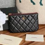 CC CLASSIC SMALL 15 ZIPPED POUCH IN BLACK CALFSKIN - Image 2