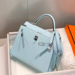 KELLY 25CM IN BLUE BRUME   PALLADIUM HARDWARE - Image 4