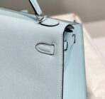 KELLY 25CM IN BLUE BRUME   PALLADIUM HARDWARE - Image 8
