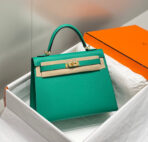 KELLY 25CM IN VERT VERTIGO   GOLD HARDWARE