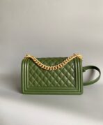 CC MEDIUM 25 BOY BAG IN OLIVE GREEN LAMBSKIN GOLD HARDWARE - Image 3