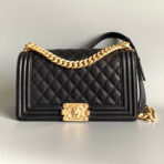 CC MEDIUM 25 BOY BAG IN BLACK LAMBSKIN GOLD HARDWARE - Image 2