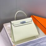 KELLY 28CM IN VERT FIZZ SWIFT  SILVER HARDWARE