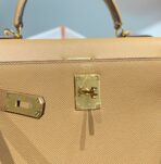 KELLY 28CM IN CHAI   GOLD HARDWARE - Image 5