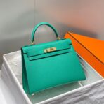 KELLY 28CM IN VERT VERTIGO   GOLD HARDWARE