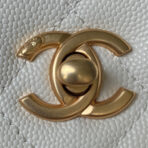 CC SMALL 20 FLAP BAG IN WHITE CALFSKIN GOLD HARDWARE - Image 7