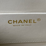 CC SMALL 20 FLAP BAG IN WHITE CALFSKIN GOLD HARDWARE - Image 6