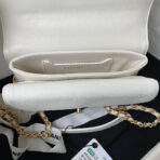 CC SMALL 20 FLAP BAG IN WHITE CALFSKIN GOLD HARDWARE - Image 5