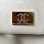 CC SMALL 20 FLAP BAG IN WHITE CALFSKIN GOLD HARDWARE - Image 4