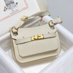 HM JYPSIERE SHOULDER BAG 23 IN BEIGE  GOLD HARDWARE