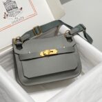 HM JYPSIERE SHOULDER BAG 23 IN GREY  GOLD HARDWARE