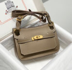 HM JYPSIERE SHOULDER BAG 23 IN WOOD BROWN  GOLD HARDWARE