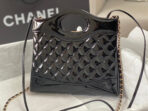 CC MINI 23 SHOPPING BAG IN GLOSSY BLACK CALFSKIN - Image 4