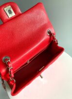 MINI RECTANGLE FLAP BAG 20CM RED CAVIAR SILVER HARDWARE - Image 10