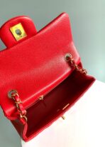 MINI RECTANGLE FLAP BAG 20CM RED CAVIAR GOLD HARDWARE - Image 4