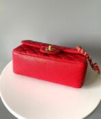 MINI RECTANGLE FLAP BAG 20CM RED CAVIAR GOLD HARDWARE - Image 6
