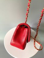 MINI RECTANGLE FLAP BAG 20CM RED CAVIAR GOLD HARDWARE - Image 7