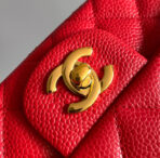 MINI RECTANGLE FLAP BAG 20CM RED CAVIAR GOLD HARDWARE - Image 8