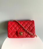 MINI RECTANGLE FLAP BAG 20CM RED CAVIAR GOLD HARDWARE - Image 9