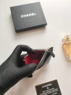 CC ZIPPED CARD HOLDER 11.5 BLACK GRAINED CALFSKIN GOLD ICON - Image 4