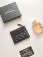 CC ZIPPED CARD HOLDER 11.5 BLACK CALFSKIN GOLD ICON - Image 5