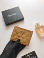 CC ZIPPED CARD HOLDER 11.5 AMBER GRAINED CALFSKIN GOLD ICON - Image 3