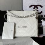 CC LARGE 42 HANDBAG IN WHITE SHINY CALFSKIN SILVER HARDWARE - Image 2