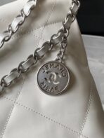 CC LARGE 42 HANDBAG IN WHITE SHINY CALFSKIN SILVER HARDWARE - Image 6