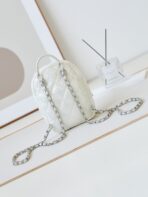 BACKPACK 22 IN WHITE FABRIC SILVER HARDWARE - Image 4