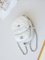 BACKPACK 22 IN WHITE FABRIC SILVER HARDWARE - Image 6