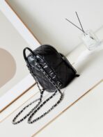 BACKPACK 22 IN BLACK FABRIC SILVER HARDWARE - Image 10