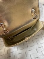 CC MINI 19 FLAP BAG IN GOLDEN METALLIC CALFSKIN - Image 8