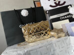 CC MINI 19 FLAP BAG IN GOLDEN METALLIC CALFSKIN - Image 3