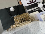 CC MINI 19 FLAP BAG IN GOLDEN METALLIC CALFSKIN - Image 4