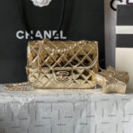 CC MINI 19 FLAP BAG IN GOLDEN METALLIC CALFSKIN - Image 2