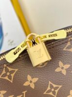 ALMA BACKPACK 20 IN BROWN MONOGRAM CANVAS AND BEIGE CALFSKIN TRIM GOLD BUCKLE - Image 4