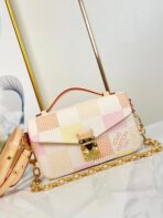 POCHETTE M������TIS EAST WEST 21 IN PEACH DAMIER GIANT CANVAS GOLD HARDWARE - Image 5
