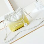 CC MINI 20 HOBO BAG IN WHITE MIX LIGHT YELLOW CALFSKIN - Image 2
