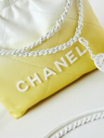 CC MINI 20 HOBO BAG IN WHITE MIX LIGHT YELLOW CALFSKIN - Image 7