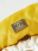 CC MINI 20 HOBO BAG IN WHITE MIX LIGHT YELLOW CALFSKIN - Image 8